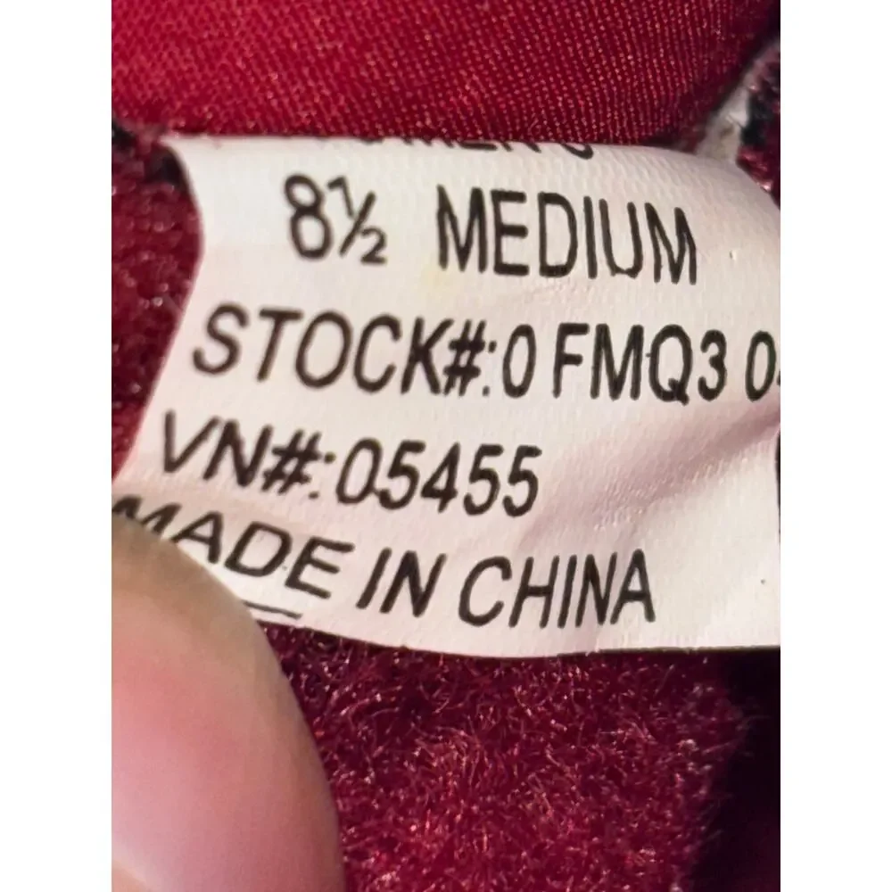 L.L.Bean Athletic Shoes Women's Red Suede Sherpa Lined Zip Slip On 8.5 M